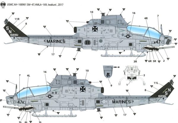 โมเดลเฮลิคอปเตอร์ Academy AC12127 USMC AH-1Z "Shark Mouth" 1/35